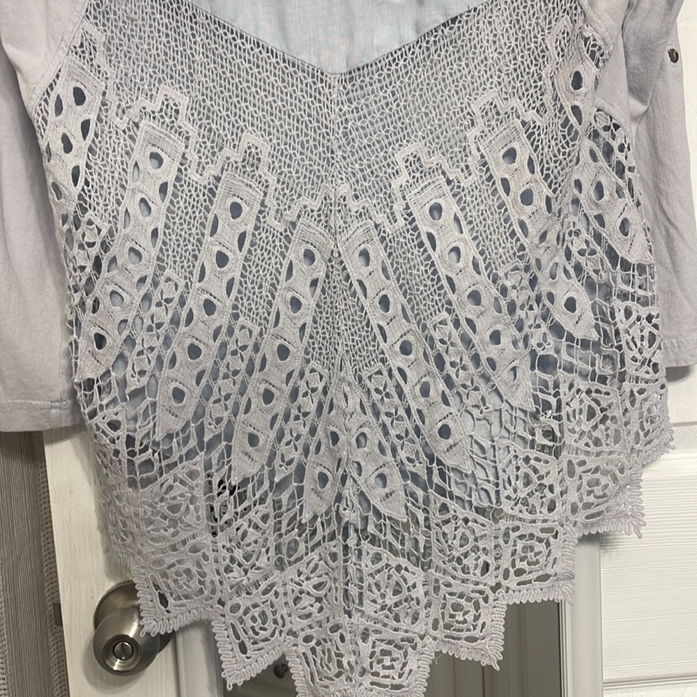 Soft Surrounding Sylvie Linen Button Down Crochet… - image 7